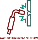 AWS D1.1 Unlimited 3G FCAW