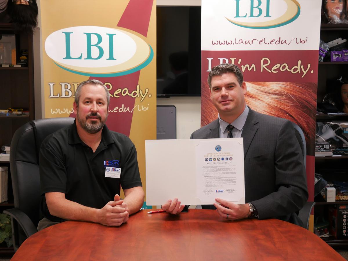 Laurel Business Institute Signs Statement of Support of the Guard and Reserve